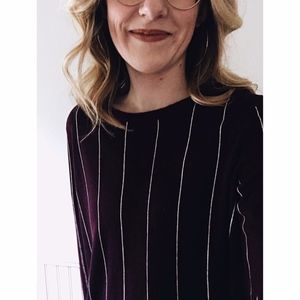 The Limited, Burdangy Spriped, Long-Sleeve Shirt